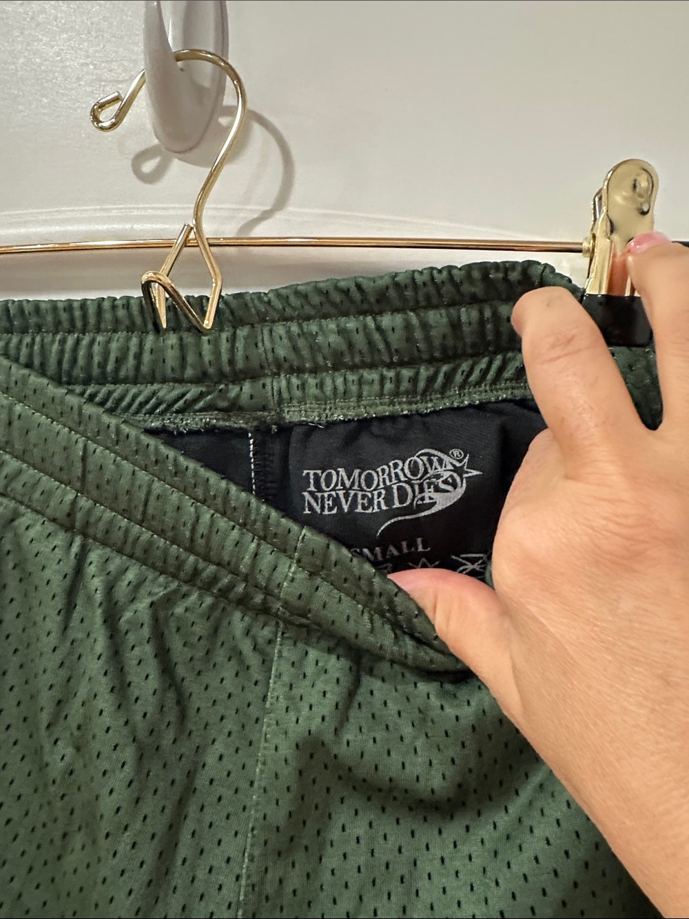 Men's Olive Green Athletic Shorts - Small - Picture 2 of 11